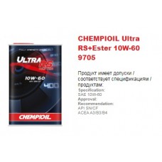 CHEMPIOIL Ultra RS+Ester 10W-60 (A3 B3 B4) синтетическое моторное масло 10W60 1л. (metal)