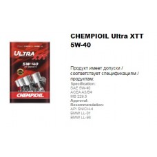 CHEMPIOIL Ultra XTT 5W-40 (A3 B4) синтетическое моторное масло 5W40 1л. (metal)