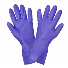 Перчатки рабочие ХОЗЯЙСТВЕННЫЕ ПВХ  тканевая подкладка, фиолетовые AIRLINE  AWG-HW-11
