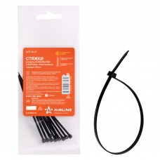 Стяжки (хомуты) кабельные 2,5*100 мм, пластиковые, черные, 10 шт. AIRLINE ACT-N-17
